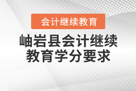 2020年遼寧省鞍山市岫巖縣會計(jì)繼續(xù)教育學(xué)分要求