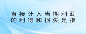 直接計(jì)入當(dāng)期利潤的利得和損失是指