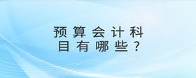 預(yù)算會(huì)計(jì)科目有哪些?