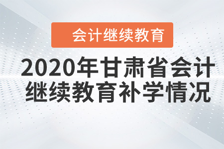 2020年甘肅省會(huì)計(jì)繼續(xù)教育應(yīng)該如何補(bǔ)學(xué)？