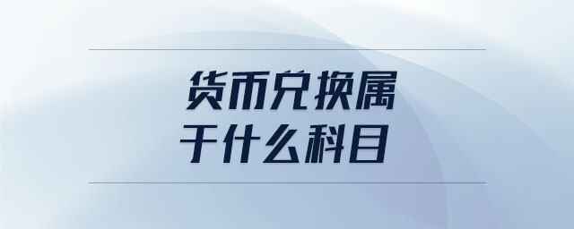 貨幣兌換屬于什么科目