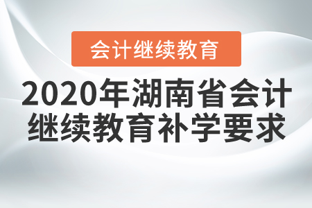 2020年湖南省會計繼續(xù)教育補學(xué)要求