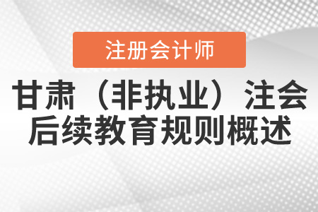 2020年甘肅?。ǚ菆?zhí)業(yè)）注冊(cè)會(huì)計(jì)師后續(xù)教育規(guī)則概述