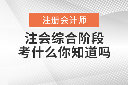 2020年注會(huì)綜合階段考什么你知道嗎？