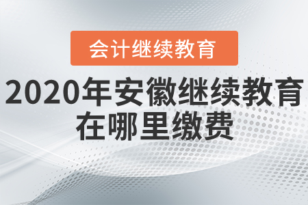 2020年安徽繼續(xù)教育在哪里繳費？