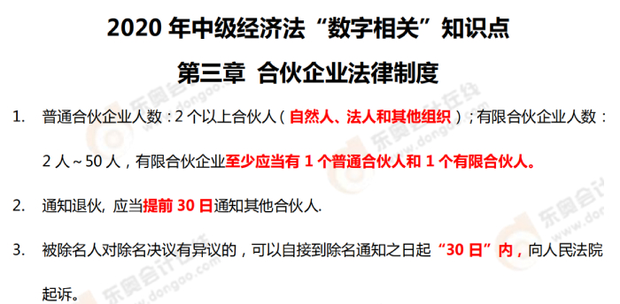 2020年中級(jí)經(jīng)濟(jì)法“數(shù)字相關(guān)”知識(shí)點(diǎn)——第三章_00