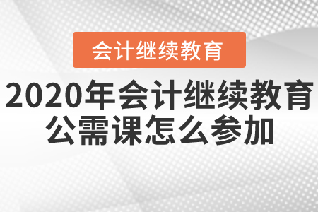 繼教充電站：2020年會(huì)計(jì)繼續(xù)教育公需課怎么參加？