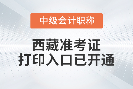 2020年西藏自治區(qū)中級會計職稱準(zhǔn)考證打印入口已開通