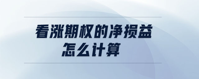 看漲期權(quán)的凈損益怎么計算