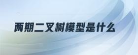 兩期二叉樹模型是什么