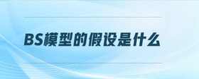 BS模型的假設(shè)是什么