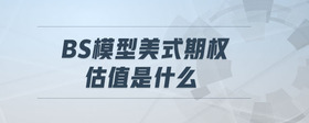 BS模型美式期權(quán)估值是什么