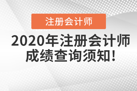 2020年注冊會計師成績查詢須知！