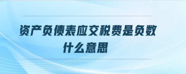資產(chǎn)負(fù)債表應(yīng)交稅費(fèi)是負(fù)數(shù)什么意思