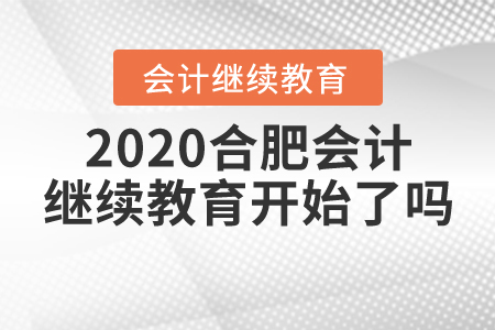 2020合肥會計繼續(xù)教育開始了嗎？