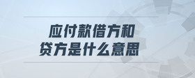 應付款借方和貸方是什么意思
