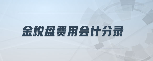金稅盤費用會計分錄