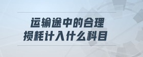 運(yùn)輸途中的合理損耗計(jì)入什么科目