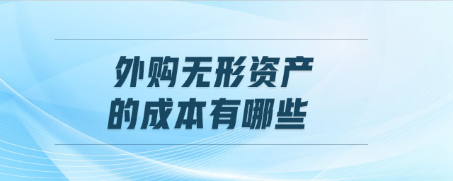 外購無形資產(chǎn)的成本有哪些 外購無形資產(chǎn)的成本有哪些