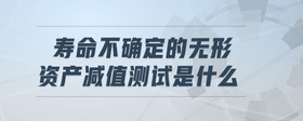 壽命不確定的無形資產(chǎn)減值測試是什么