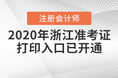 2020年浙江注冊(cè)會(huì)計(jì)師準(zhǔn)考證打印入口已開通