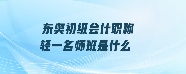 東奧初級(jí)會(huì)計(jì)職稱輕一名師班是什么
