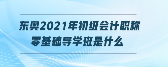 東奧2021年初級(jí)會(huì)計(jì)職稱(chēng)零基礎(chǔ)導(dǎo)學(xué)班是什么
