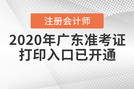 2020年廣東注冊會計師準(zhǔn)考證打印入口已開通