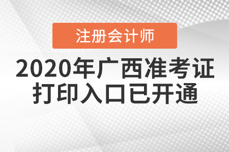 2020年廣西注冊會計師準(zhǔn)考證打印入口已開通