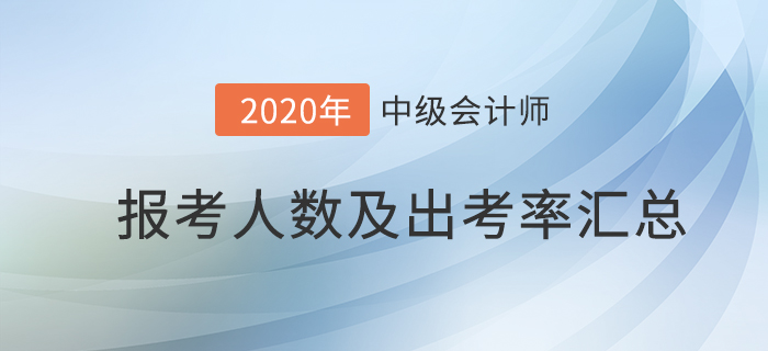 官宣！2020年各地區(qū)中級會計考試報名人數(shù)及出考率已公布！
