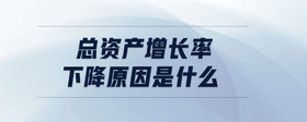總資產(chǎn)增長(zhǎng)率下降原因是什么