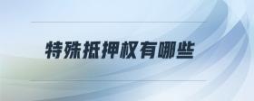 特殊抵押權(quán)有哪些