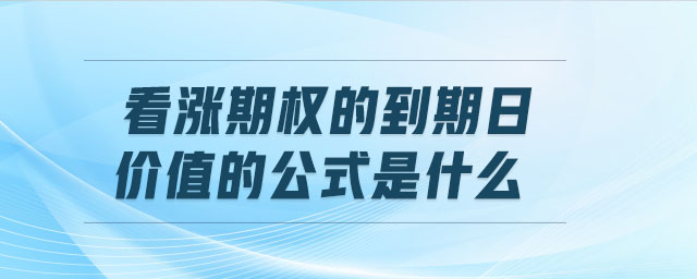 看漲期權(quán)的到期日價值的公式是什么
