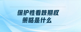 保護(hù)性看跌期權(quán)策略是什么