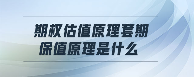 期權(quán)估值原理套期保值原理是什么