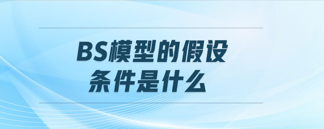 bs模型的假設(shè)條件是什么