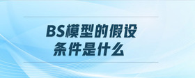 bs模型的假設(shè)條件是什么