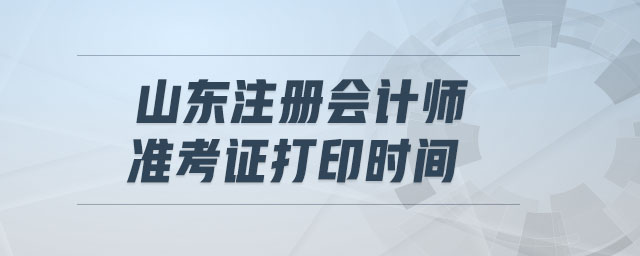山東注冊會計師準(zhǔn)考證打印時間