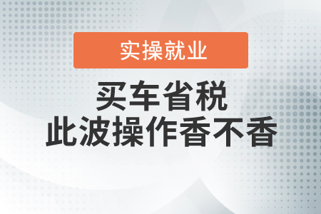 買車省稅，此波操作香不香？