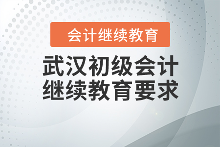 武漢初級(jí)會(huì)計(jì)繼續(xù)教育要求