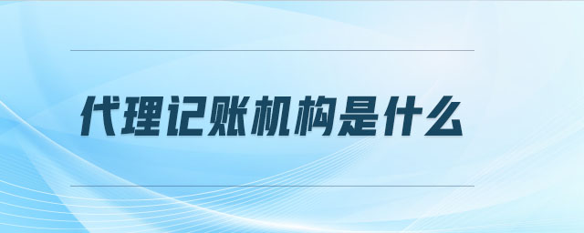 代理記賬機構(gòu)是什么
