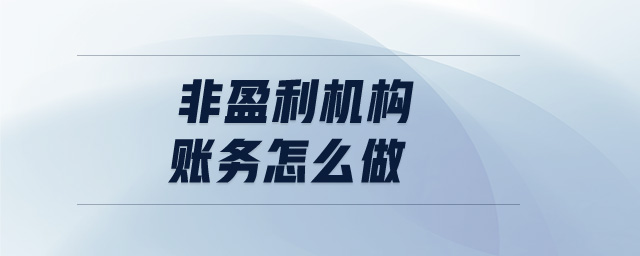 非盈利機(jī)構(gòu)賬務(wù)怎么做