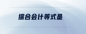 綜合會(huì)計(jì)等式是