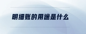 明細(xì)賬的用途是什么