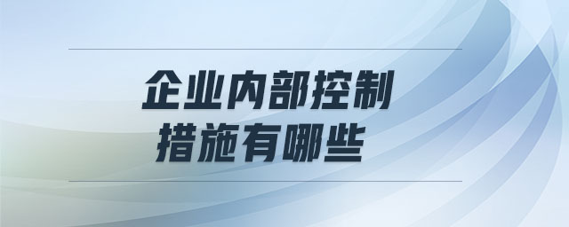 企業(yè)內(nèi)部控制措施有哪些