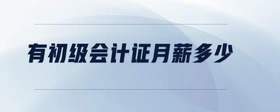 有初級會計證月薪多少