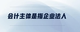 會計主體是指企業(yè)法人