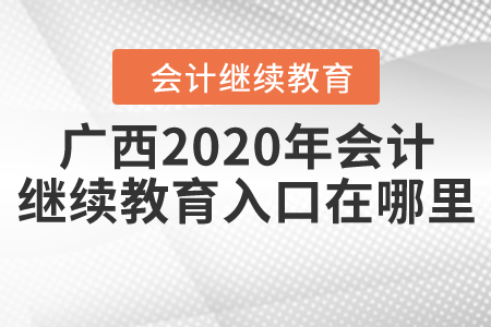 廣西2020年會(huì)計(jì)繼續(xù)教育入口在哪里？