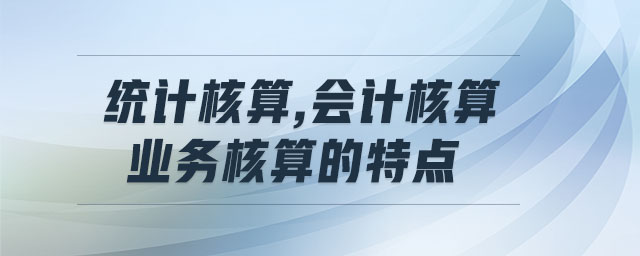 統(tǒng)計(jì)核算,會(huì)計(jì)核算,業(yè)務(wù)核算的特點(diǎn)