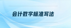 會計數(shù)字標準寫法